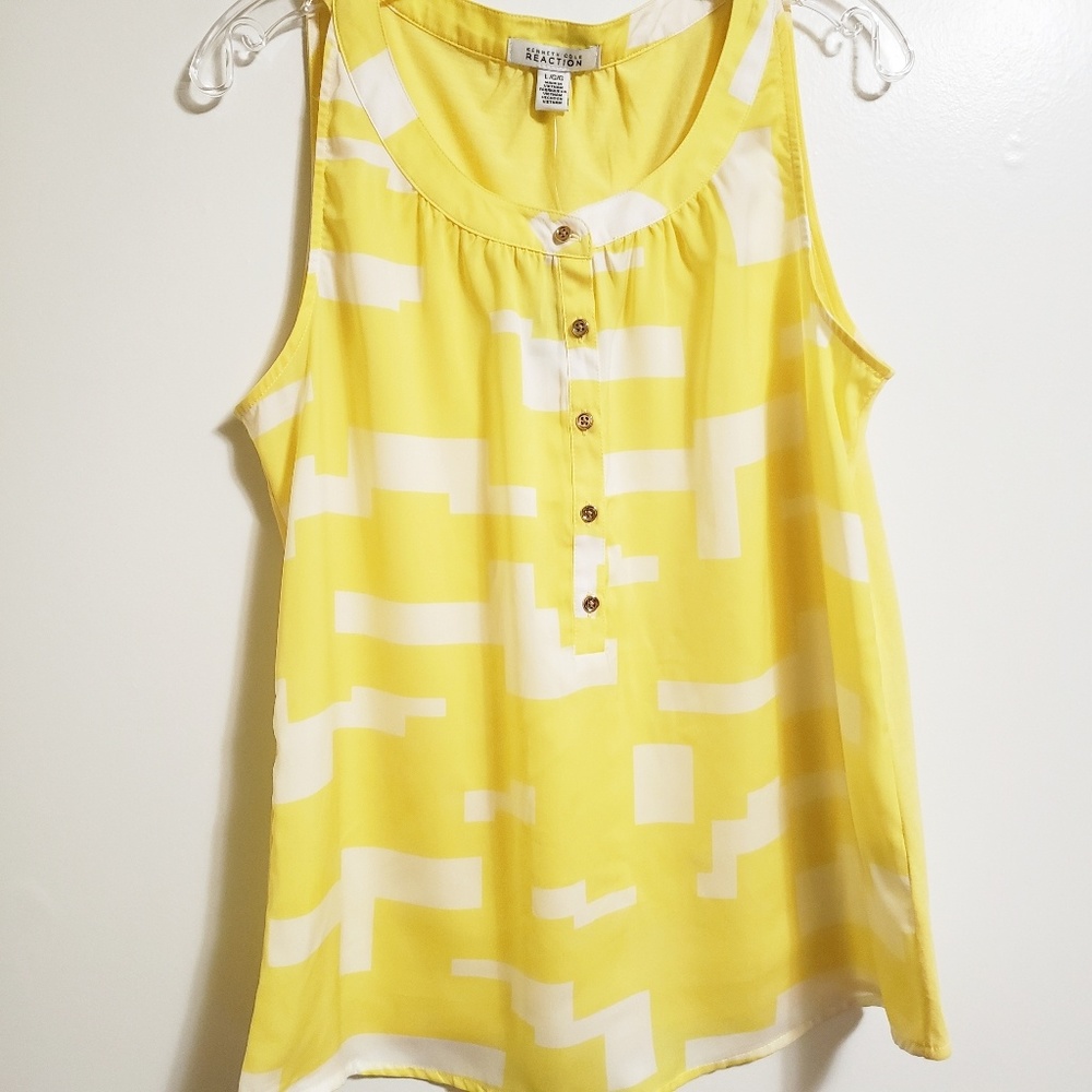 Kenneth Cole Reaction Geometric Sleeveless Blouse